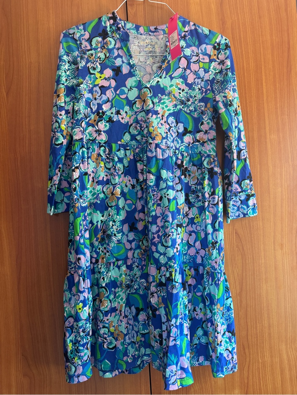 NWT Lilly Pulitzer Small S Alaina Dress Blue Grotto Twilight Tropics twirl
